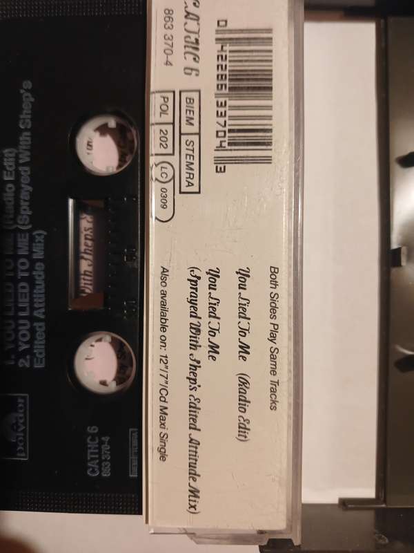 Cathy Dennis, You Lied to Me Cassette single, UK