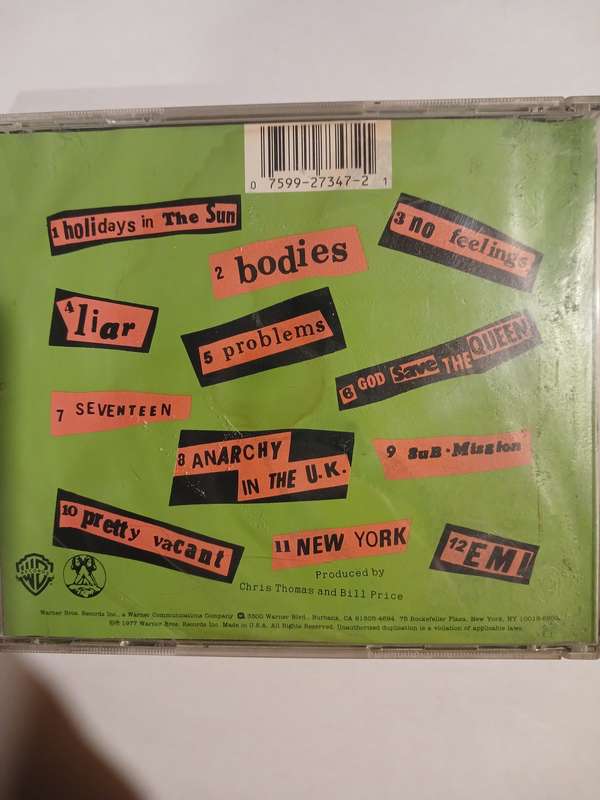 Sex Pistols, Never Mind the Bollocks Here's the Sex Pistols CD, US