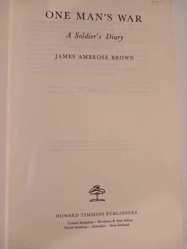 One Man's War by James Ambrose Brown