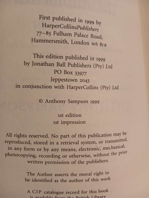 Mandela, The Authorised Biography by Anthony Sampson, 1st Edition