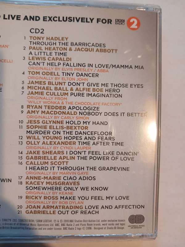 The Piano Room 2019, BBC Radio 2, 2 x CD, UK