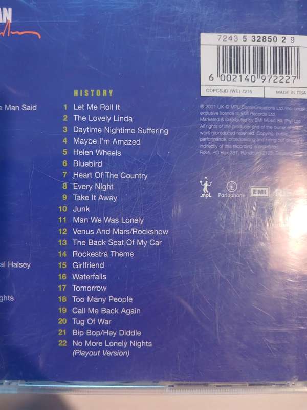 Wingspan, Paul McCartney, Hits and History, 2 x CD