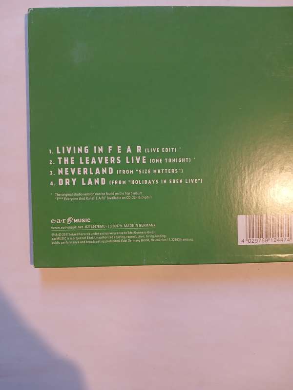 Marillion, Living in Fear CD single, Limited Edition, Europe