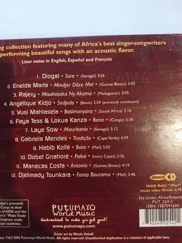 Acoustic Africa, Putumayo Compilation CD, US, Enhanced