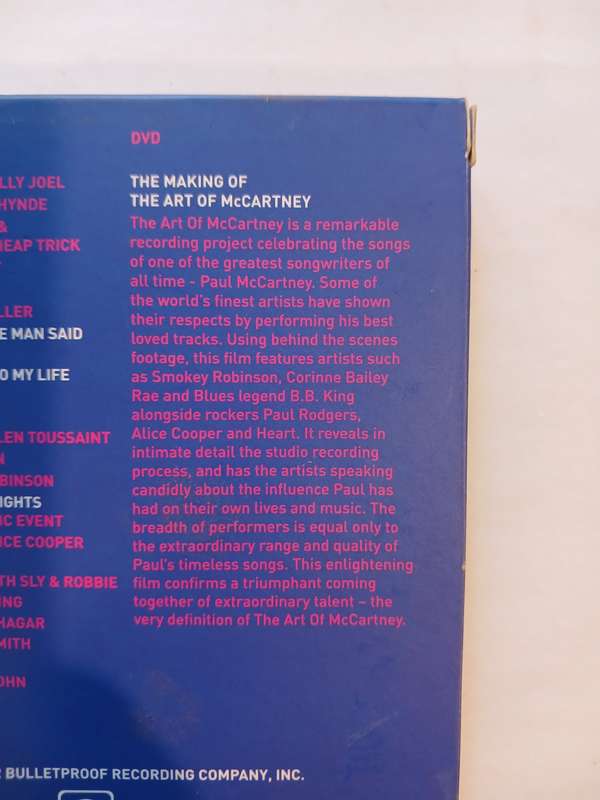 The Art Of McCartney (The Songs Of Paul McCartney Sung By The World's Greatest Artists) 2 x CD/DVD