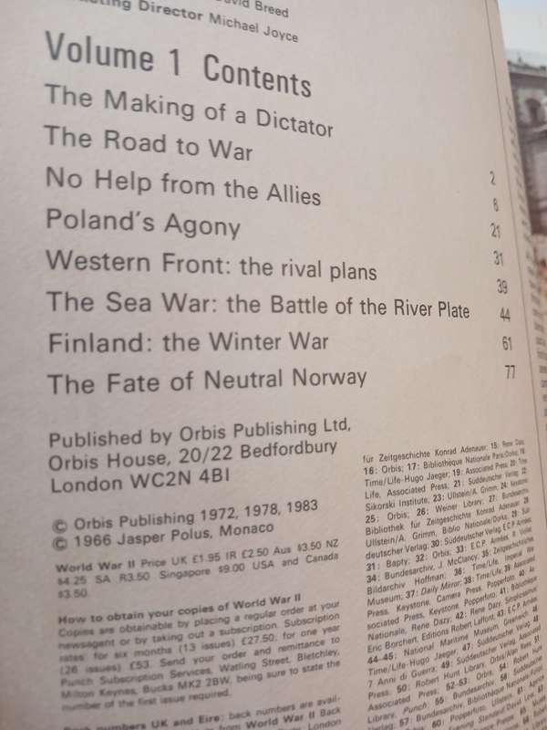 The History of World War II, Volume 1, An Orbis Publication