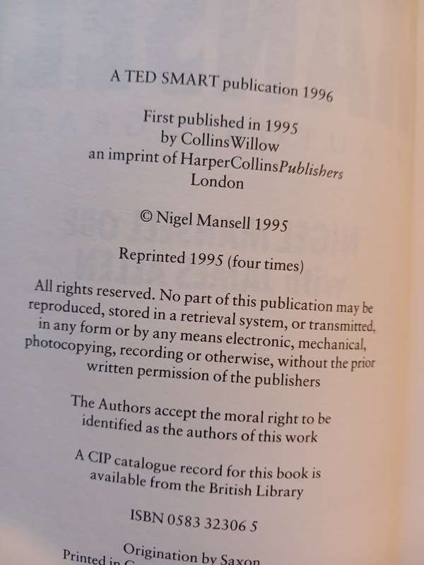 Nigel Mansell, My Autobiography, The People's Champion