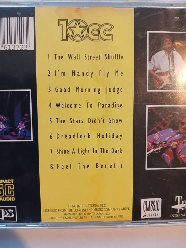10CC, Live in Concert Volume One CD, UK