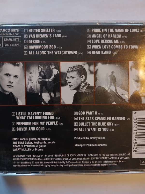 U2, Rattle and Hum CD