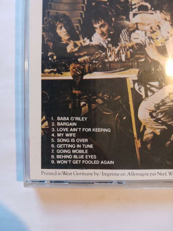The Who, Who's Next CD, Europe