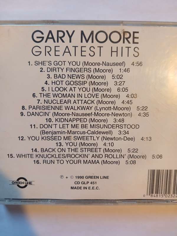 Gary Moore, Greatest Hits CD, Europe