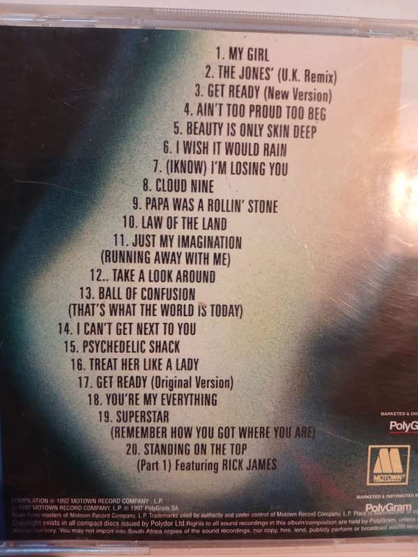 Temptations, Motown's Greatest Hits CD