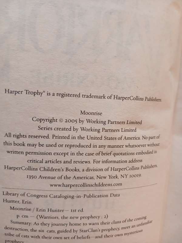 Warriors, The New Prophecy, Moonrise by Erin Hunter