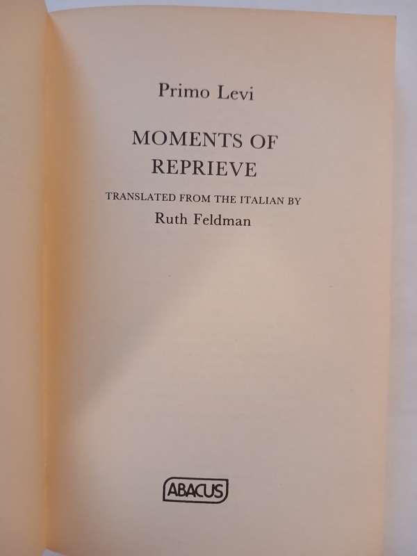 Moments of Reprieve by Primo Levi