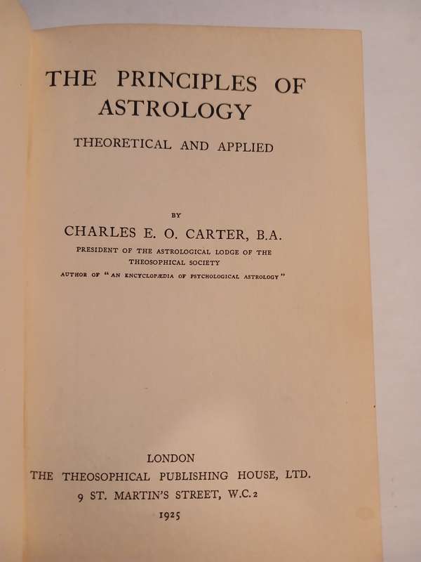 The Principles of Astrology by Charles E.O. Carter, 1925