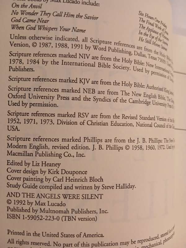 And the Angels Were Silent by Max Lucado