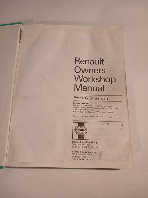 Renault 5, 1972-1985 Owners Workshop Manual, Haynes