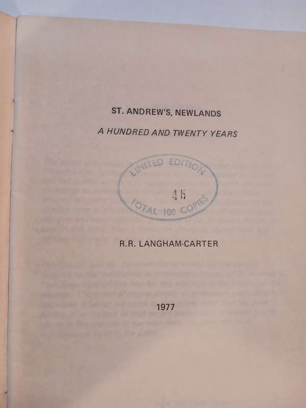 St. Andrews, Newlands, A Hundred and Twenty Years by R.R. Langham-Carter