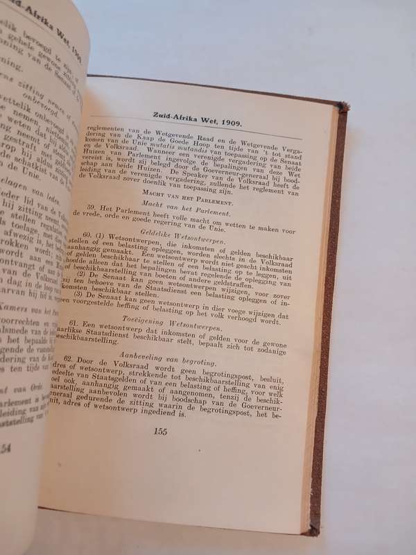 Reglement van Orde van de Provinciale Raad, De Unie Van Zuid-Afrika 1913