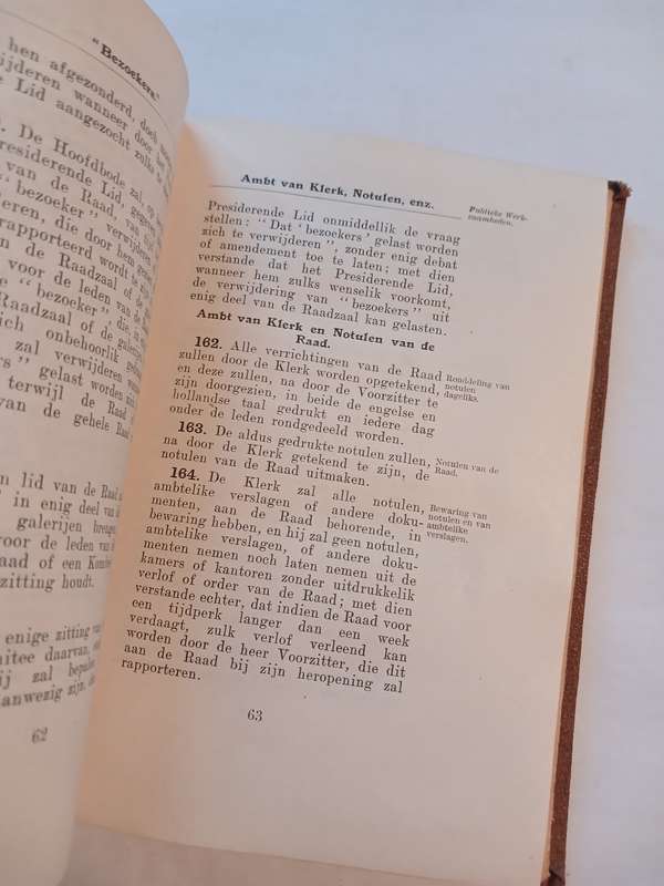 Reglement van Orde van de Provinciale Raad, De Unie Van Zuid-Afrika 1913