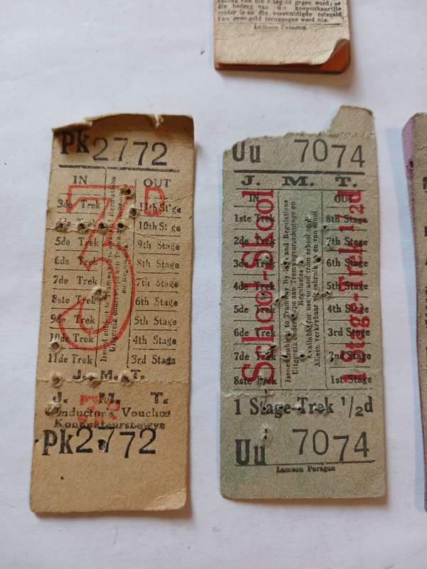 Vintage Tram Tickets x 4