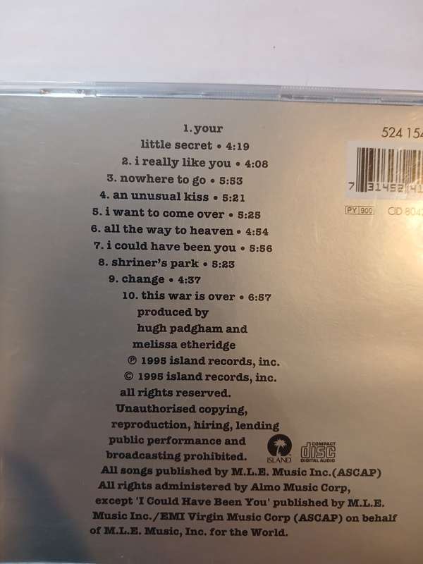 Melissa Etheridge, Breakdown CD, Europe