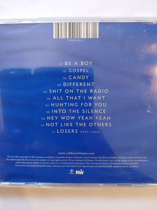 Robbie Williams, Take The Crown CD, Europe