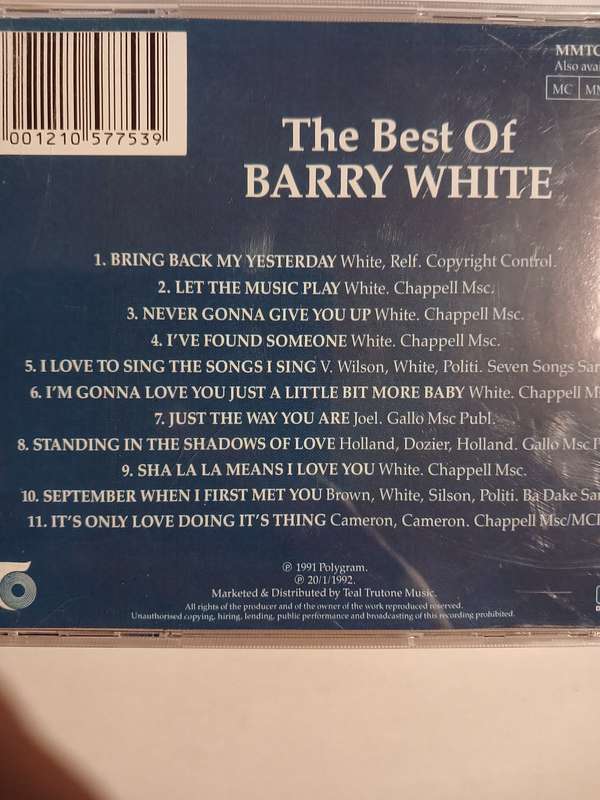 Barry White, The Best Of CD