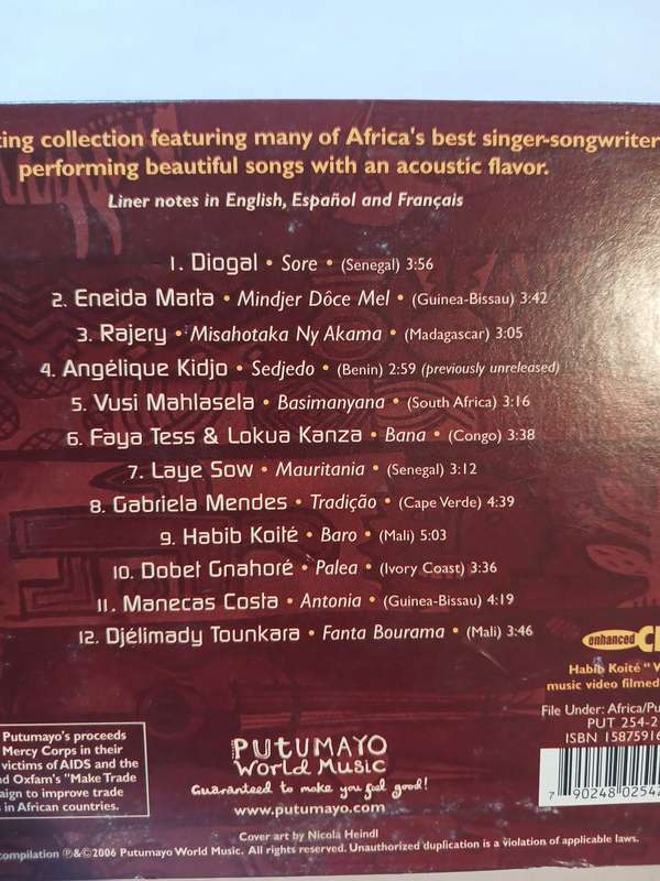 Acoustic Africa, Putumayo, CD