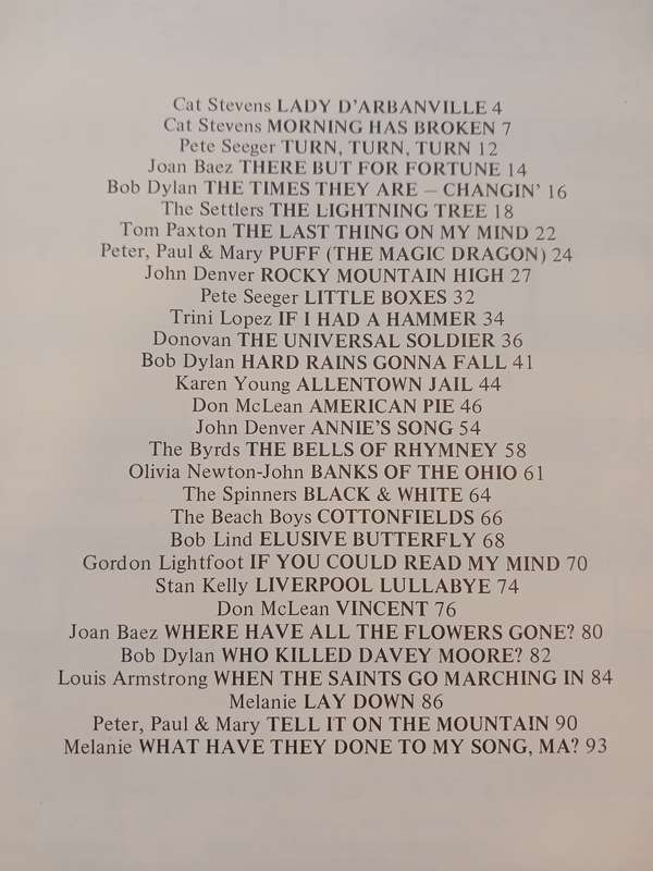 The Great Ones, Great Folk Music Song Sheets/Sheet Music