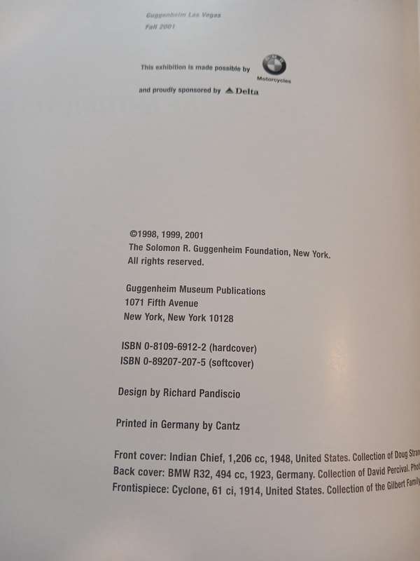 The Art of the Motorcycle, Guggenheim Museum edited by Matthew Drutt
