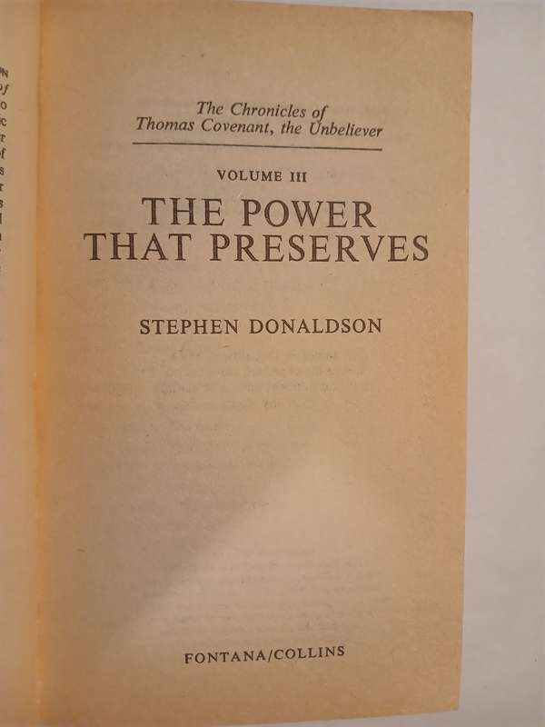 Power That Preserves, Volume III, The First Chronicles of Thomas Covenant the Unbeliever by Stephen