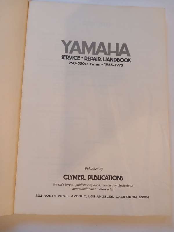 Yamaha Service Repair Handbook, 250-350cc Twins, 1965-1975