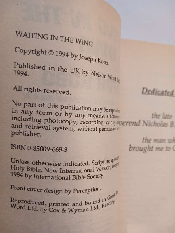 Waiting in the Wing by Joseph Kobo
