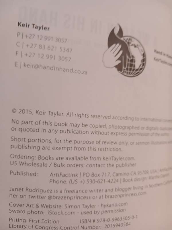 A Weapon in his Hand by Keir Tayler with Janet Rodrigues, signed