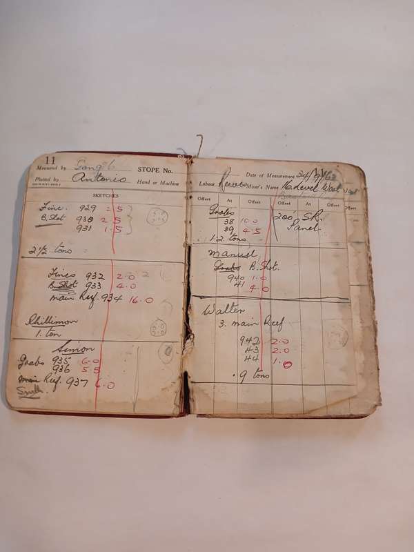Balmoral Stope Measurement Book 1963