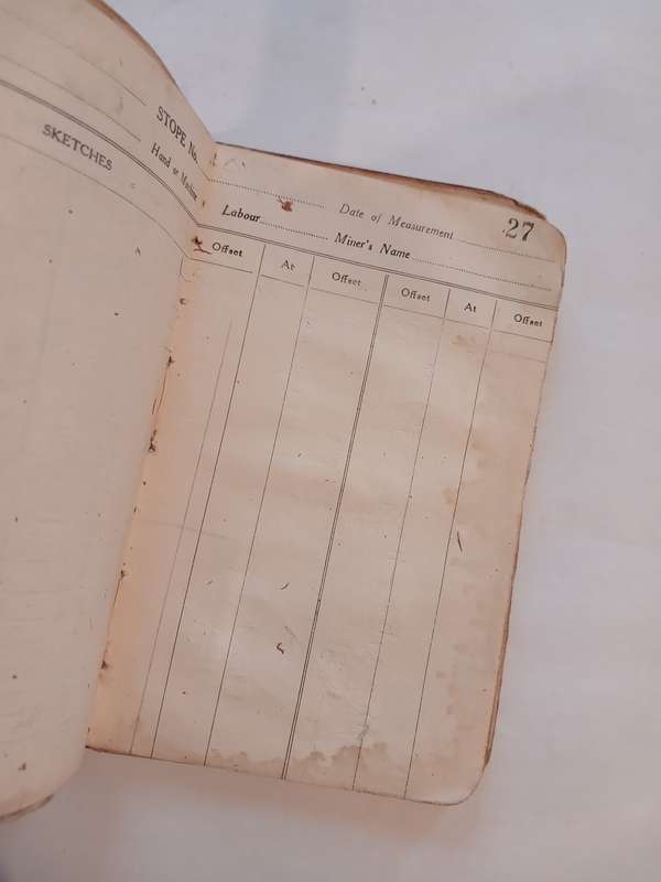 Balmoral Stope Measurement Book 1963