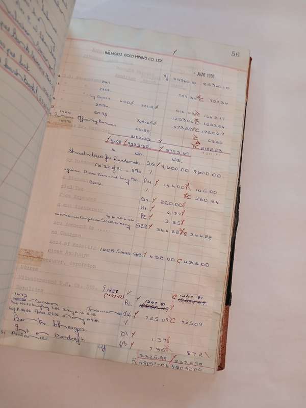 Balmoral Gold Mining Company Cash Book, 1964-1970