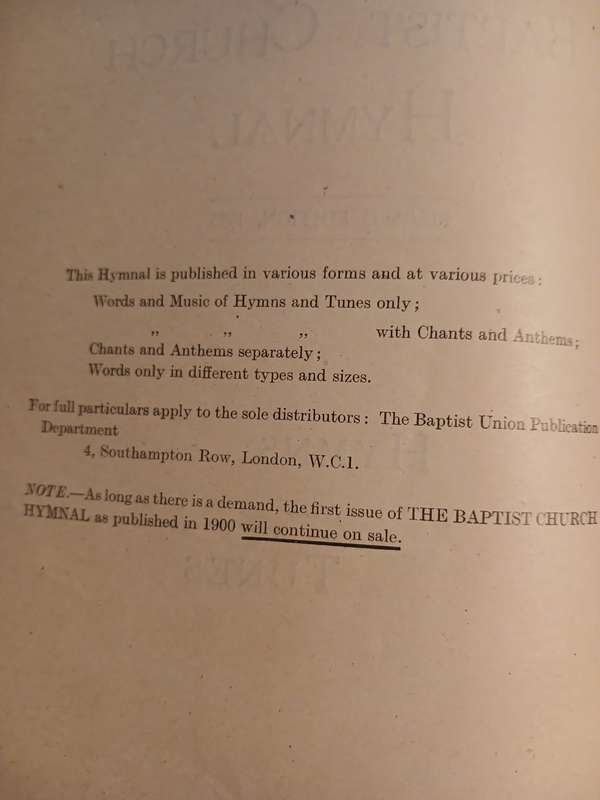 Baptist Church Hymnal (Revised) 1933