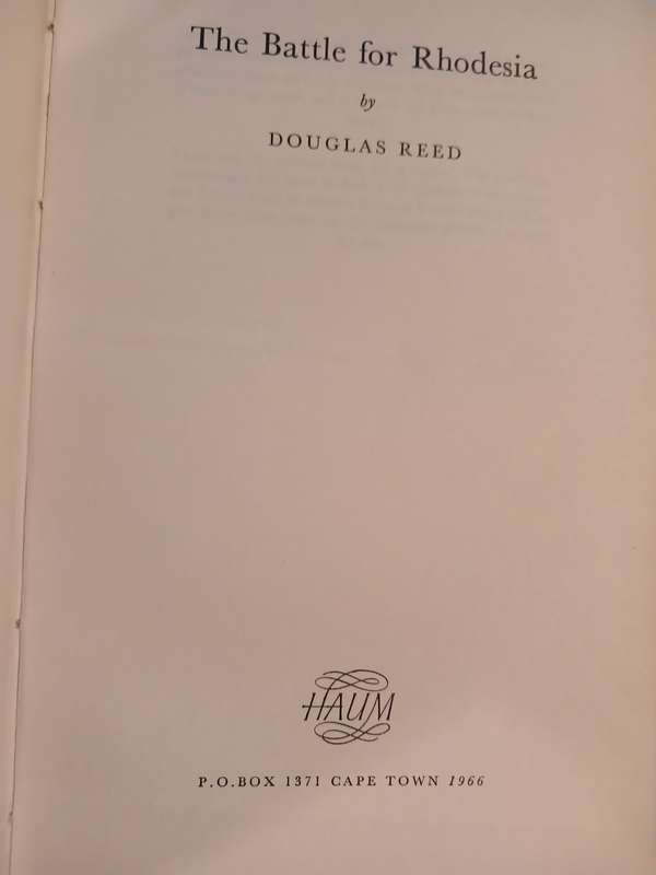 The Battle for Rhodesia by Douglas Reed