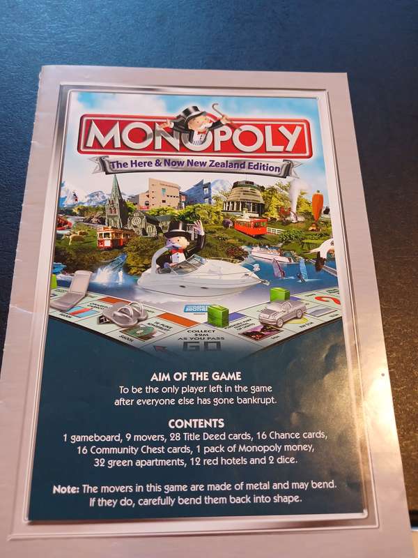 Monopoly Board Game, The Here & Now, New Zealand Edition