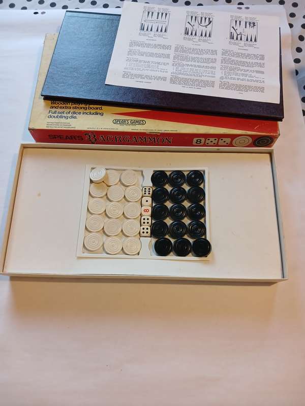 Backgammon, Spears, Board Game, Made in England