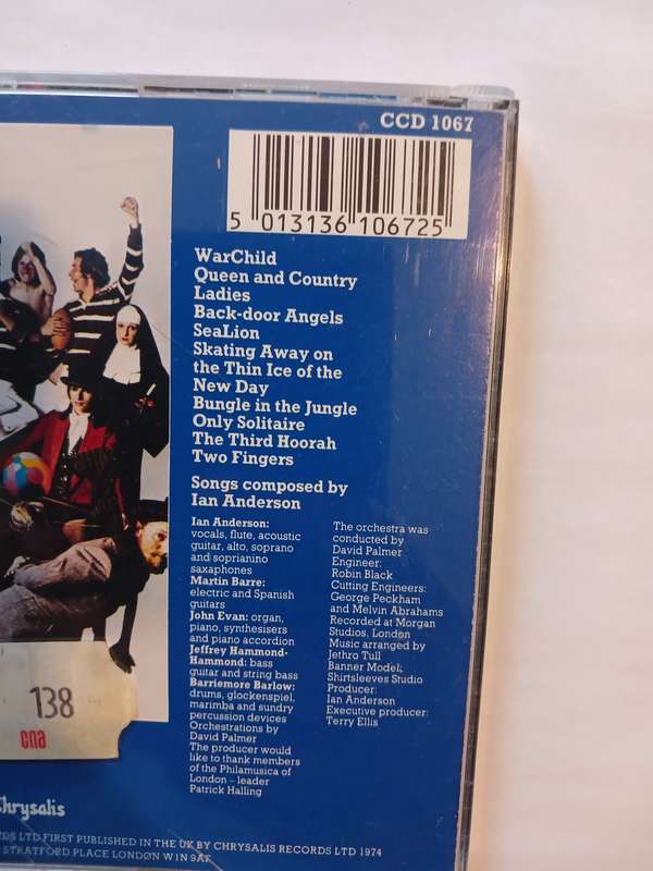 Jethro Tull, War Child CD, UK