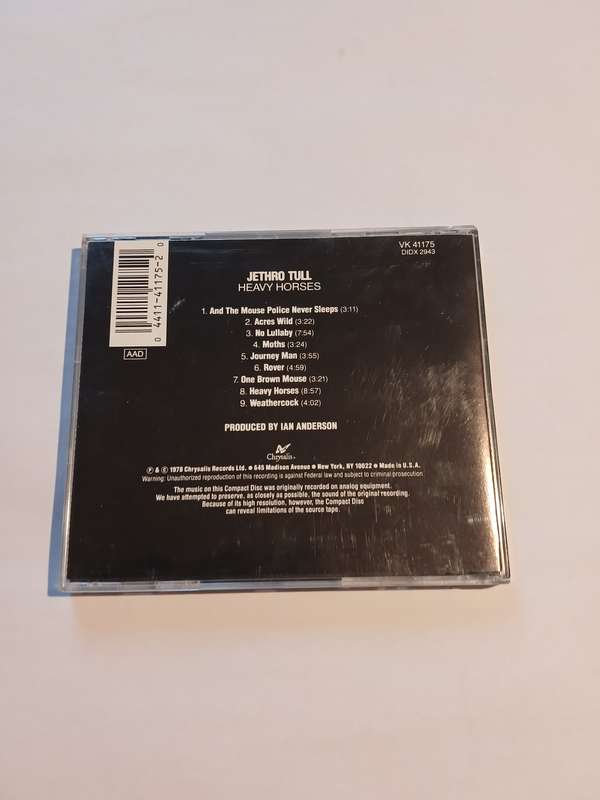 Jethro Tull, Heavy Horses CD, US