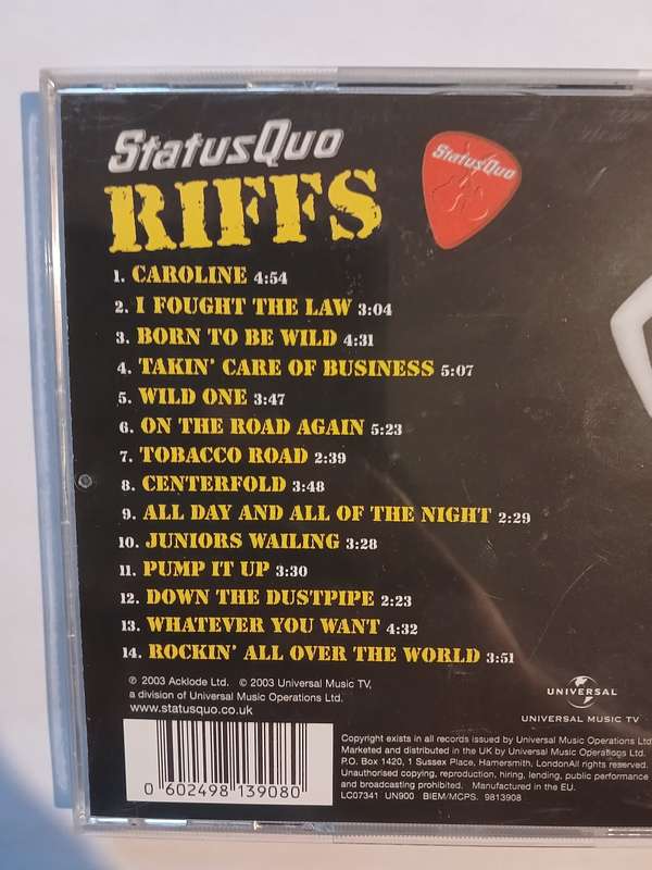 Status Quo, Riffs CD, UK
