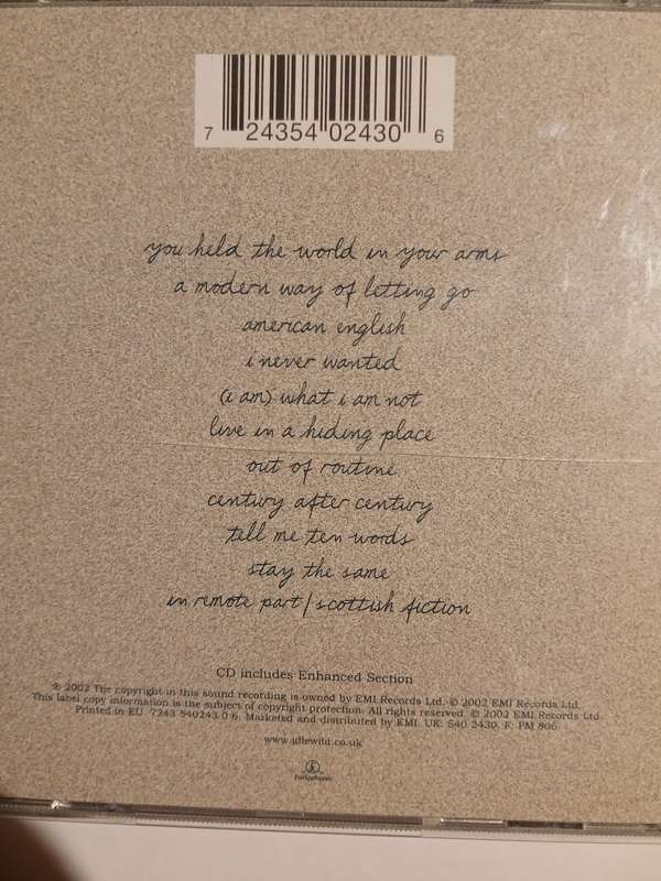 Idlewild, The Remote Part CD, Europe, Enhanced