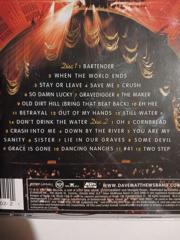 Dave Matthews and Tim Reynolds, Live at Radio City, 2 x CD, US