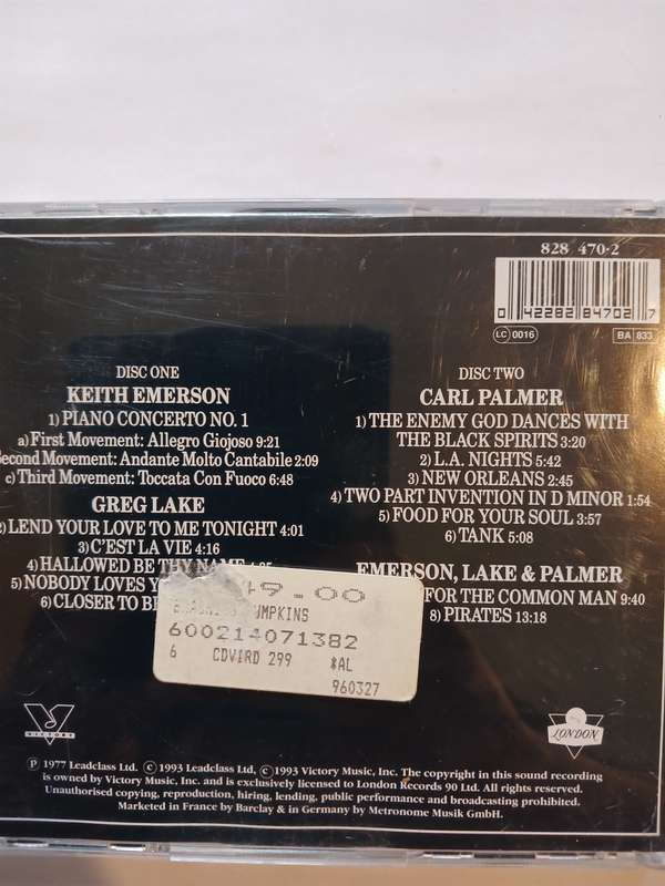 Emerson Lake & Palmer, Works, 2 x CD, Vol. 1, EU, Remastered