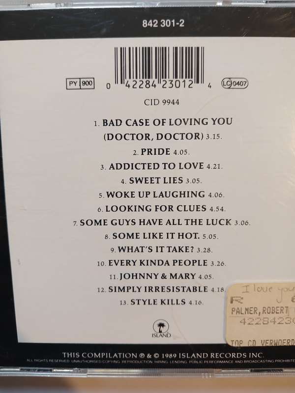 Robert Palmer, Addictions Vol. 1, CD, US