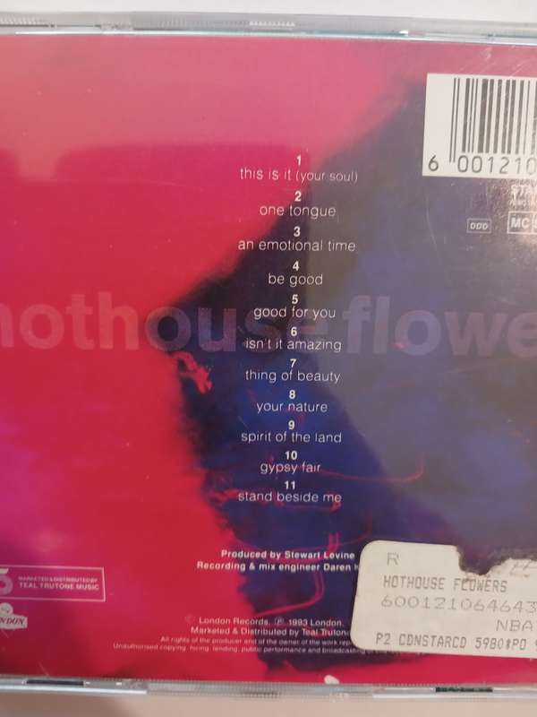 Hothouse Flowers, Songs from the Rain CD